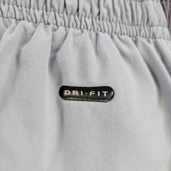 Nike Womens Dri Fit Shorts M Blue Gray Brief Lined Gym Running Active Pull On - Picture 5 of 12